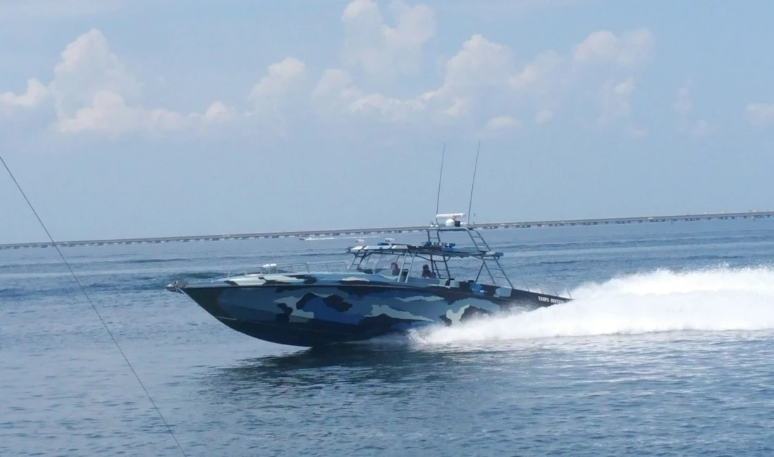 Custom Camouflage Boat Wrap