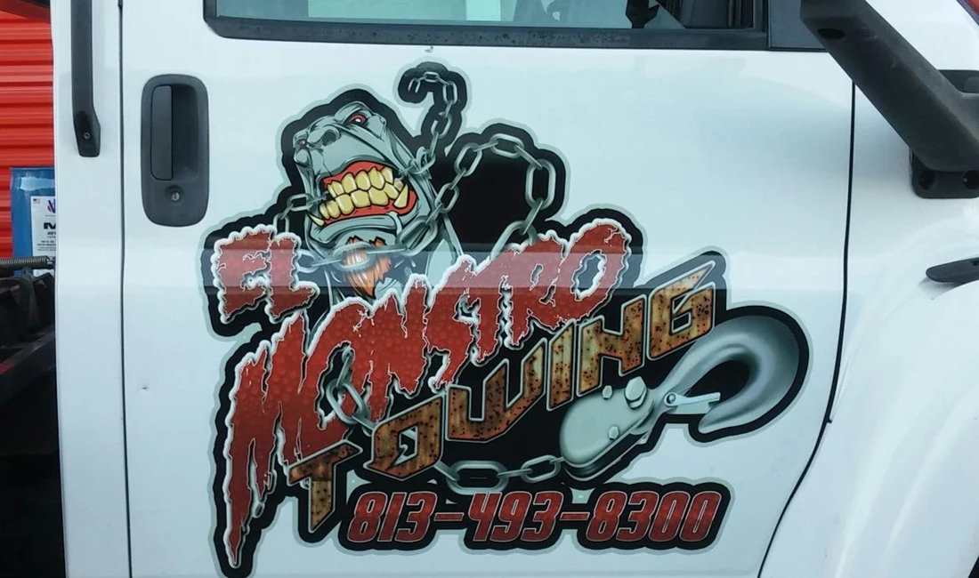 El Monstrol Towing Logo and Cut Lettering