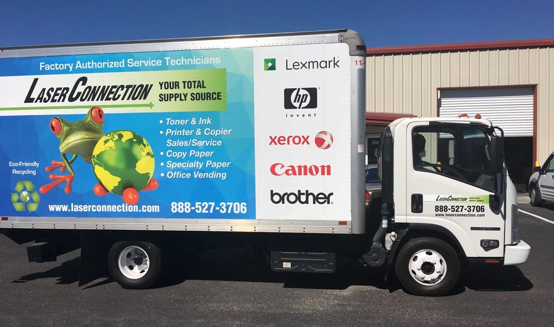 Laser Connection Deliver Box Truck Wrap