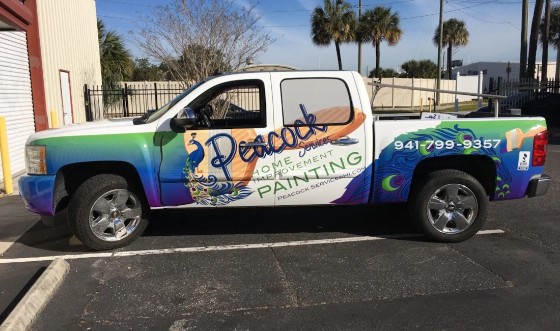 Peackock Home Services Full Vehicle Wrap