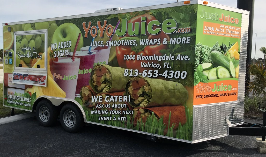 YoYo Juice Food Truck Trailer Wrap