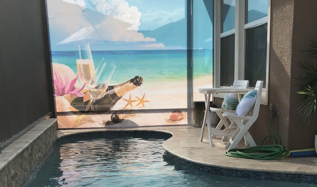 Pool Screen Wall Mural