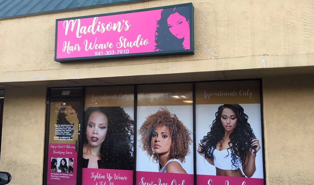 Madisons Hair Studio Storefront Window Graphics