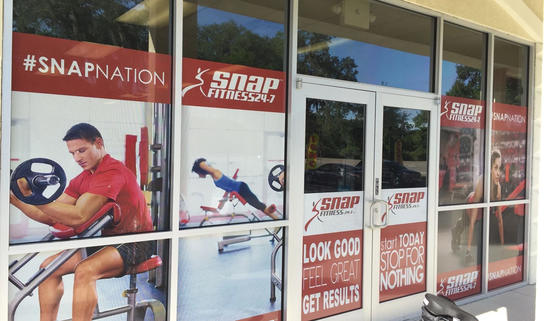 SNAP 24 Fitness Storefront Window Graphics
