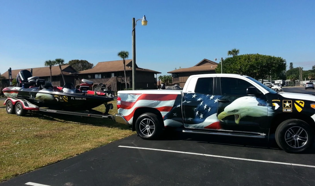 Partial Truck Wrap with matching Ranger Boat Wrap