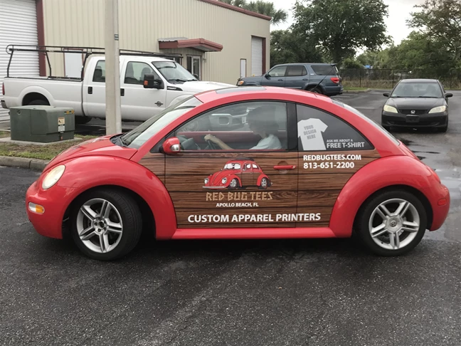 Red Bug Tees Vehicle Graphics and Lettering