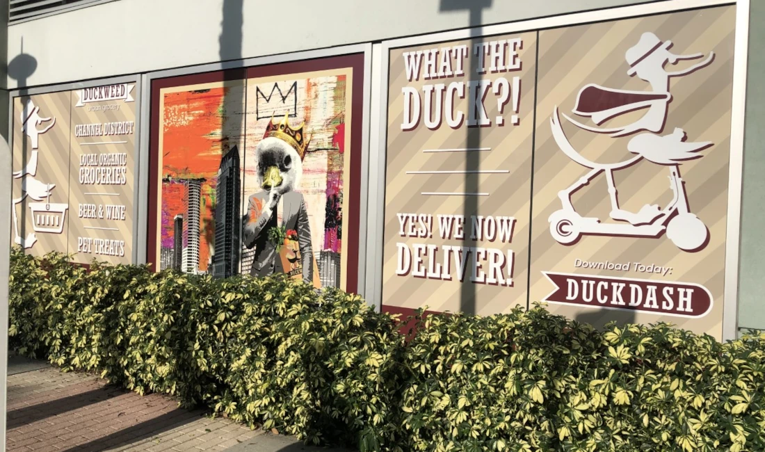 Duckweek Grocery and Liquor Delivery Storefront Windows by Image360 Tampa Ybor City Window Decals, Signage & Graphics