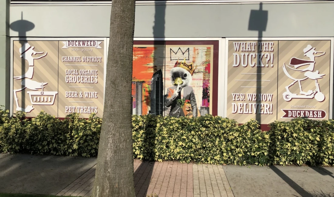 Duckweek Grocery and Liquor Storefront Custom Designed Windows by Image360 Tampa Ybor City Window Decals, Signage & Graphics