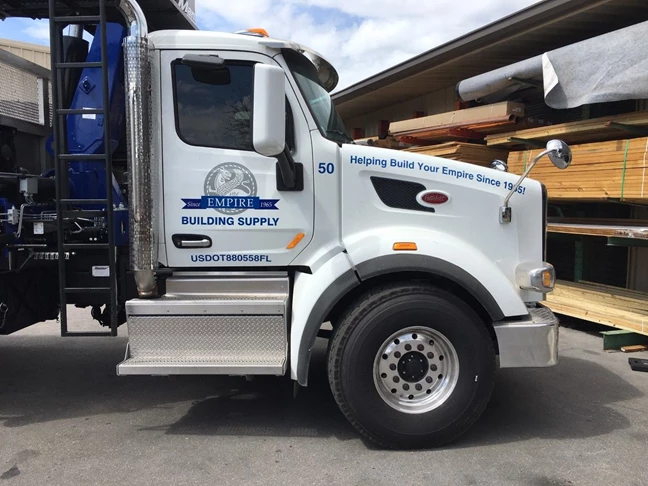 Empire Building Supply Truck decals and lettering