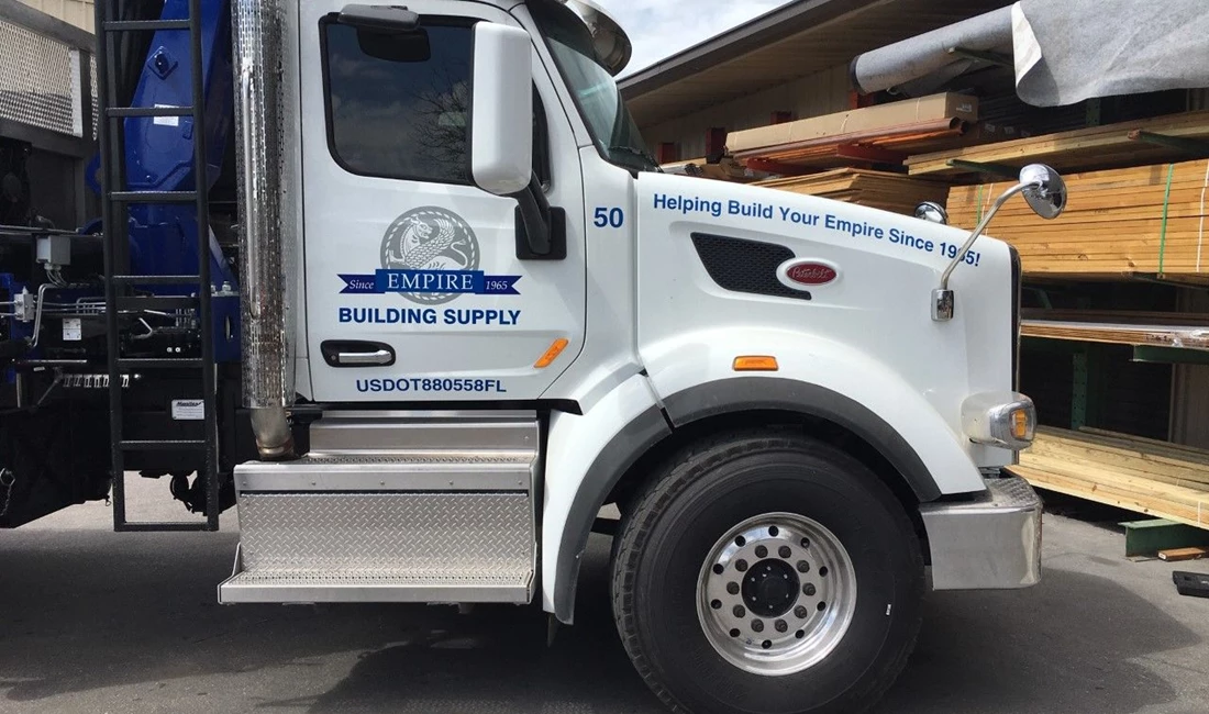 Empire Building Supply Truck decals and lettering