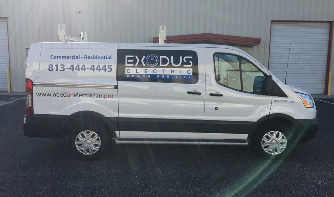Exodus Electric Truck decals and lettering