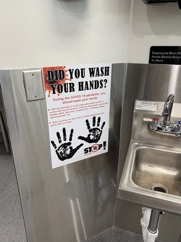 Michelle Faedo Wash Hands COVID Signs