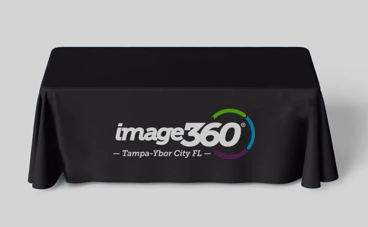 Make a lasting impression at events with custom table throws from Image360 Ybor City in Tampa, FL. Perfect for trade shows, expos, and presentations!